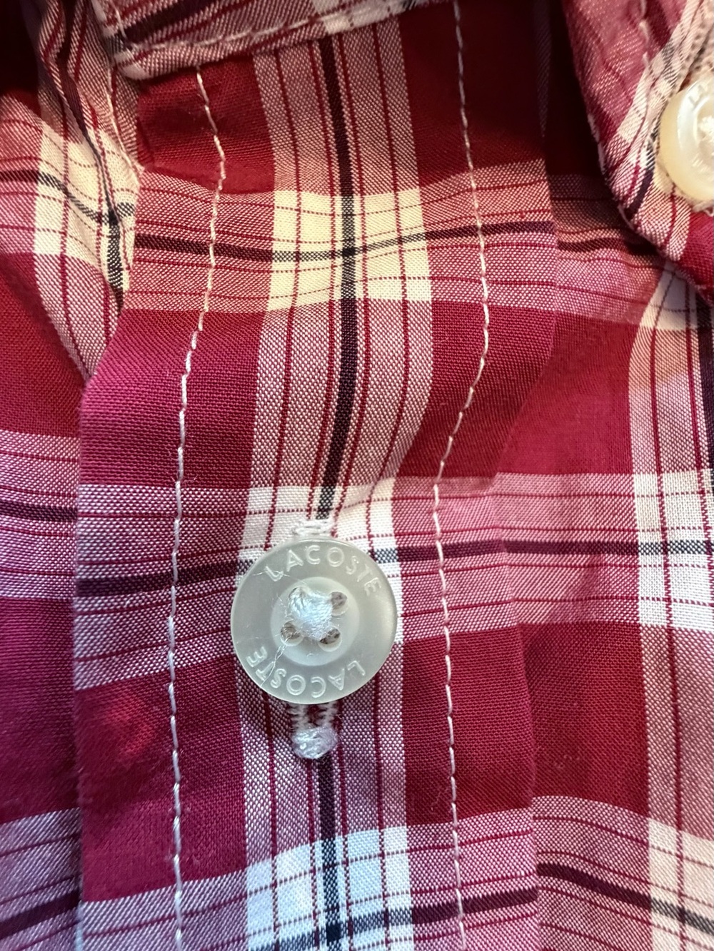 Lacoste Red Plaid Button‑Down Shirt - Picture 5 of 12